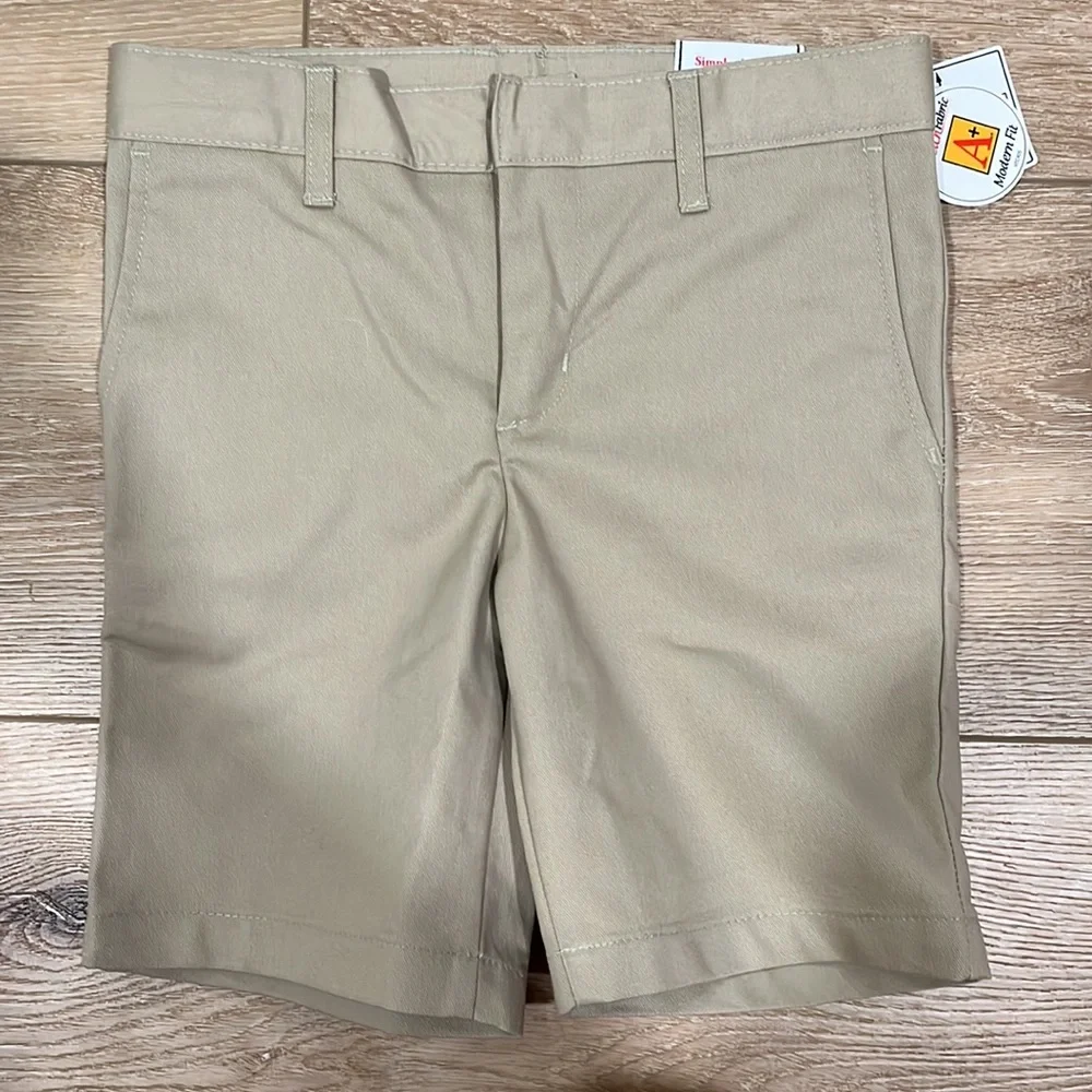NWT Boys Khaki Uniform Shorts A+ School Apparel Size 7R Adjustable Waist